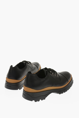 Track Sole Leather Derby Shoes
