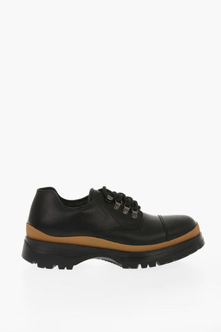 Track Sole Leather Derby Shoes