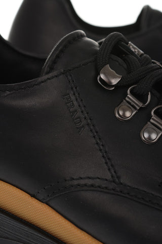 Track Sole Leather Derby Shoes