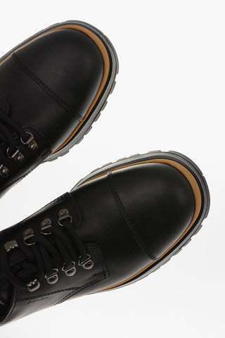 Track Sole Leather Derby Shoes