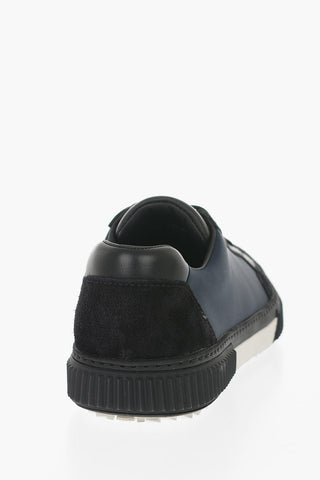 Textile Low Sneakers with Suede Details