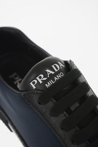 Textile Low Sneakers with Suede Details