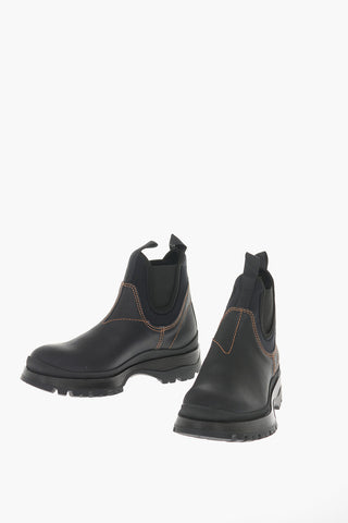 Track Sole Leather Chelsea Boots