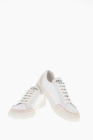Textile Low Sneakers with Suede Details