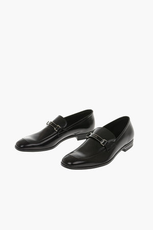 Brushed Leather Bit Loafers