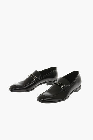 Brushed Leather Bit Loafers