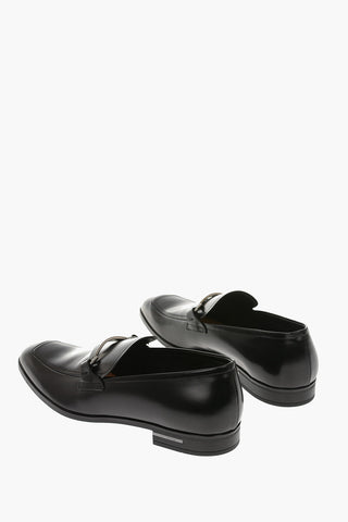 Brushed Leather Bit Loafers