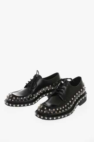 Derby Stringate in Pelle con Borchie