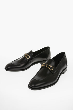 Brushed Leather Bit Loafers