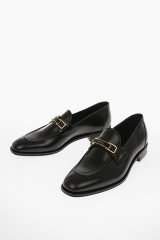 Brushed Leather Bit Loafers
