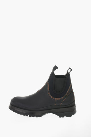 Track Sole Leather Chelsea Boots