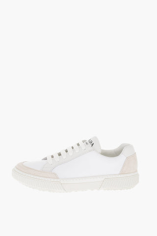Textile Low Sneakers with Suede Details