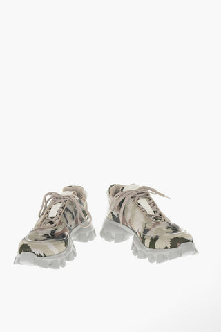 Track Sole Camouflage Textile Sneakers
