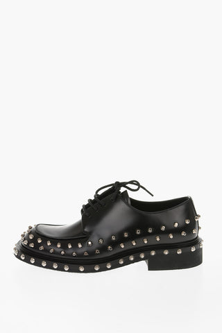 Derby Stringate in Pelle con Borchie