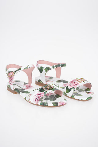 Roses-Print TROPICAL ROSE Ankle Strap Sandals
