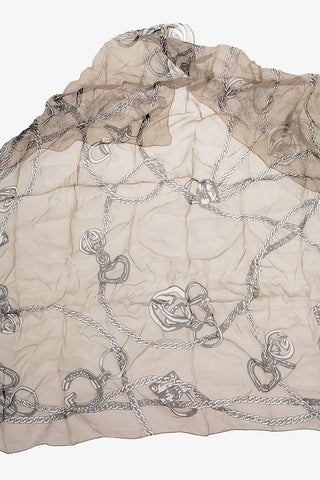 Silk Foulard With Chain Print