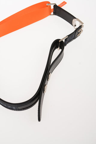30mm Leather and Fabric Belt