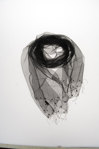 Foulard in Seta con Dettaglio Gioiello