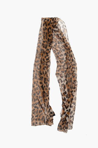 cheetah-print silk Foulard