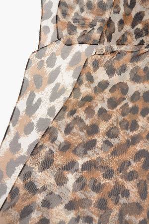 cheetah-print silk Foulard