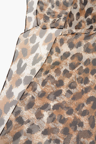 cheetah-print silk Foulard