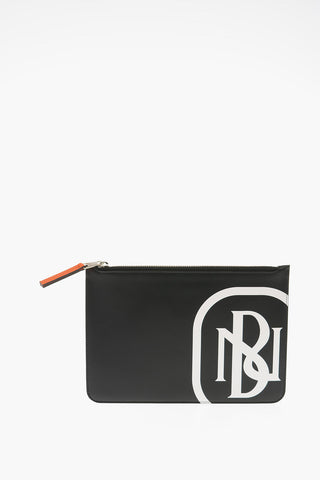 Leather SPLIT MONOGRAM Pouch with Zip Closure