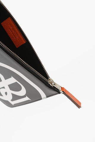 Leather SPLIT MONOGRAM Pouch with Zip Closure