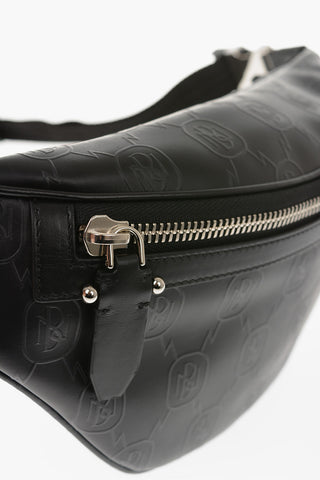 all over logo Leather PIERCED MONOGRAM Bum Bag