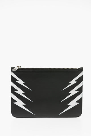 Leather Mini TIGER BOLT Pouch with Zip Closure