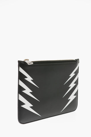 Leather Mini TIGER BOLT Pouch with Zip Closure
