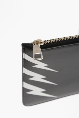 Leather Mini TIGER BOLT Pouch with Zip Closure