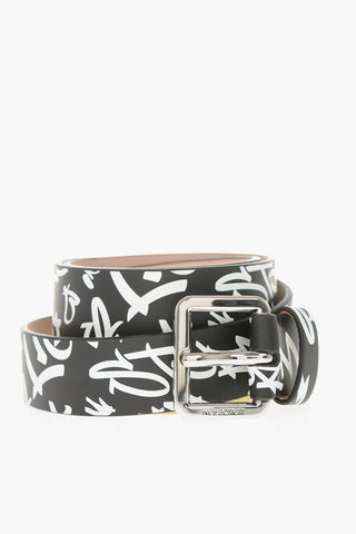Printed Leather GRAFFITI SQUARE Belt 30 mm