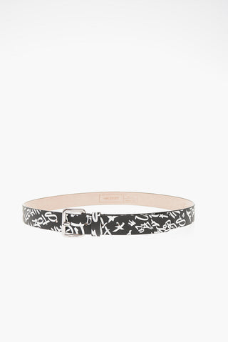 Printed Leather GRAFFITI SQUARE Belt 30 mm
