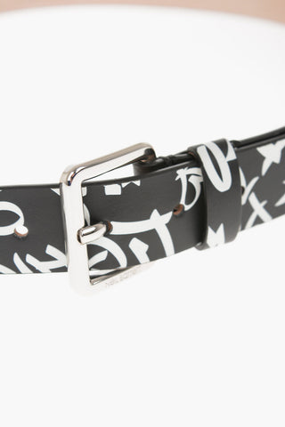 Printed Leather GRAFFITI SQUARE Belt 30 mm