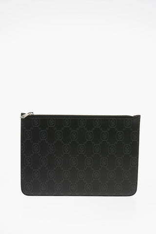 Pouch MONOGRAM ALL-OVER in Pelle con Chiusura Zip