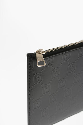 Pouch MONOGRAM ALL-OVER in Pelle con Chiusura Zip