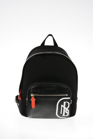 Fabric PIERCED MONOGRAM SPLIT Backpack with Leather Trimmings 