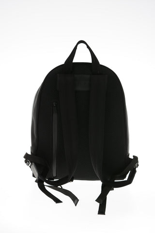 Fabric PIERCED MONOGRAM SPLIT Backpack with Leather Trimmings 