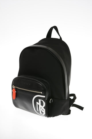 Fabric PIERCED MONOGRAM SPLIT Backpack with Leather Trimmings 