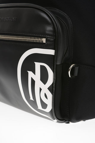 Fabric PIERCED MONOGRAM SPLIT Backpack with Leather Trimmings 