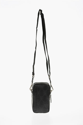 Printed Leather PIERCED MONOGRAM Crossbody Bag with Removable Shoulder Strap