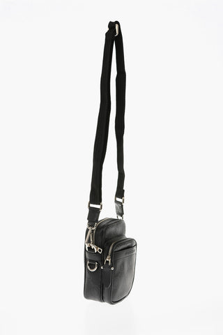 Printed Leather PIERCED MONOGRAM Crossbody Bag with Removable Shoulder Strap