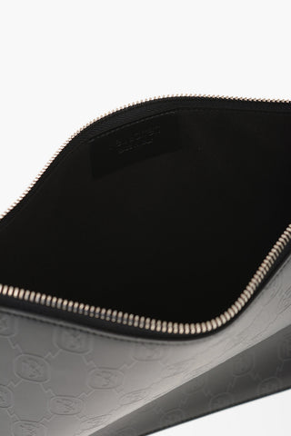 Leather MONOGRAM ALL-OVER Pouch with Zip Closure