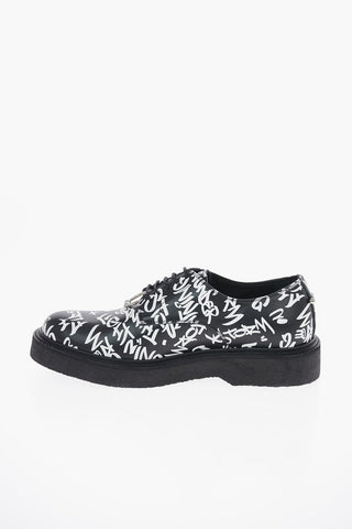 Leather PIERCED GRAFFITI Derby Shoes