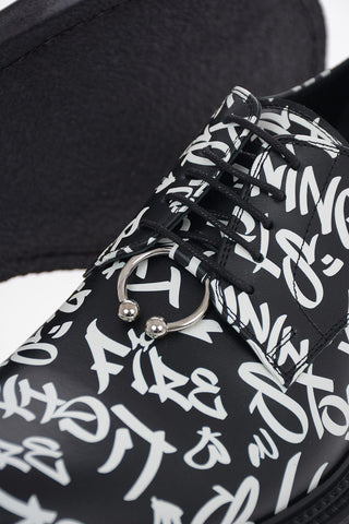 Leather PIERCED GRAFFITI Derby Shoes