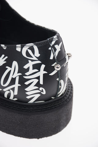 Leather PIERCED GRAFFITI Derby Shoes