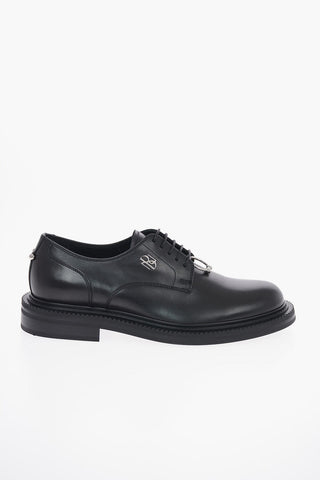 Leather PIERCED MONOGRAM Derby Shoes