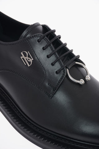Leather PIERCED MONOGRAM Derby Shoes