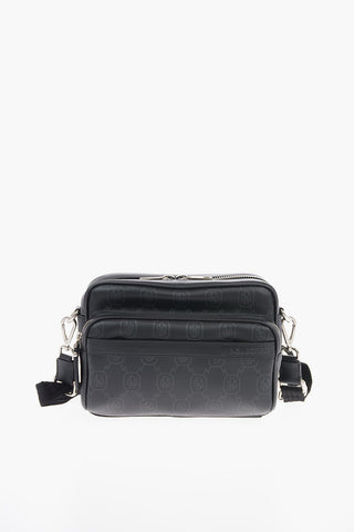 Leather PIERCED MONOGRAM Camera Bag with All Over Logo