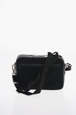 Leather PIERCED MONOGRAM Camera Bag with All Over Logo